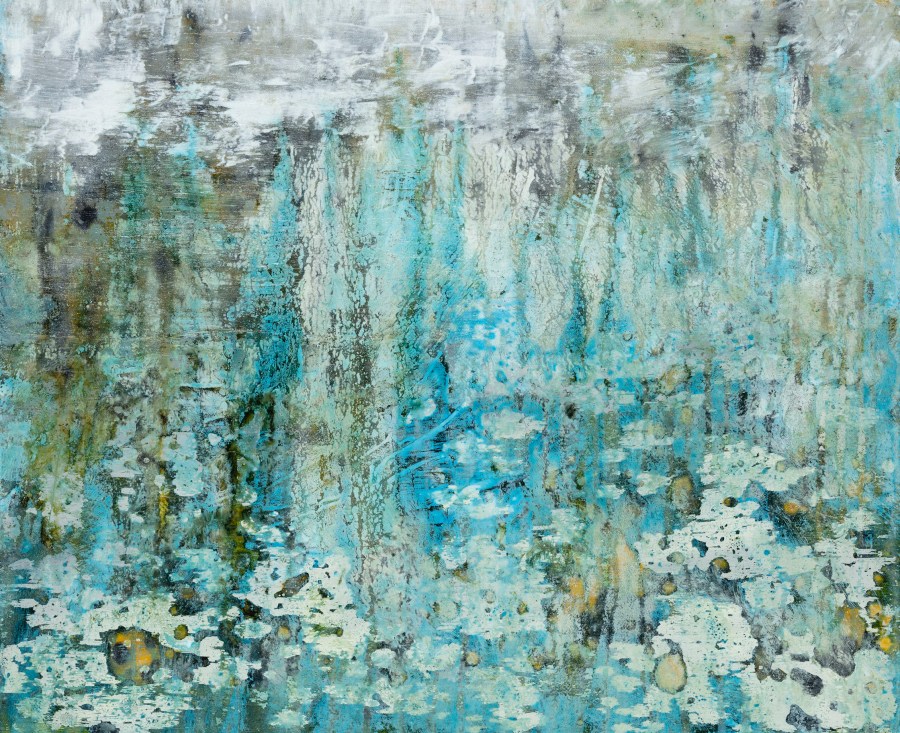 Hommage à Monet, 2019, technique mixte sur toile, 50 x 61 cm