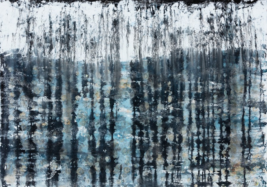 Pluie Noire, 2019, technique mixte sur toile, 65 x 92 cm